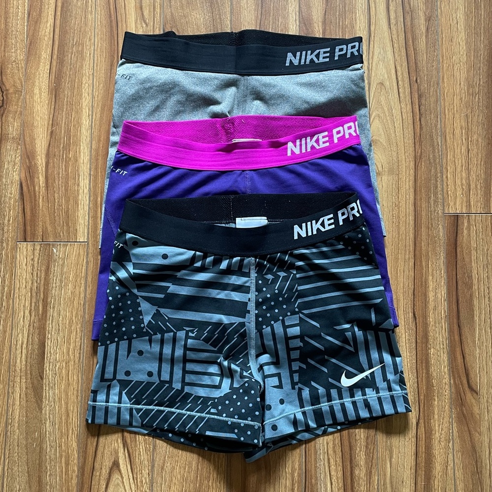 Nike Pro Dri-FIT 3” Shorts (all 3 included)